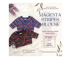 Multicolored Striped cotton blouse