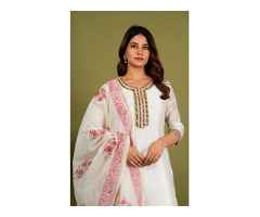 Mul Chanderi 2 Piece Kurta Set, Mul Chanderi fabric women dress, Swiss Cotton fabric women dress in 