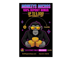 100% Deposit Bonus | Monkeys Micros Poker