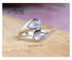 Elegant 925 Sterling Silver Moonstone Rings for Every Occasion by Akrati Jewels Inc