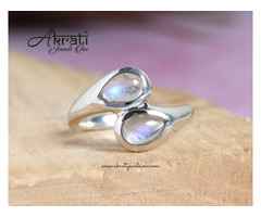 Elegant 925 Sterling Silver Moonstone Rings for Every Occasion by Akrati Jewels Inc